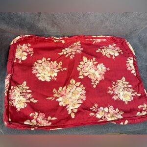 2 Nautica red floral & stripe pillow shams